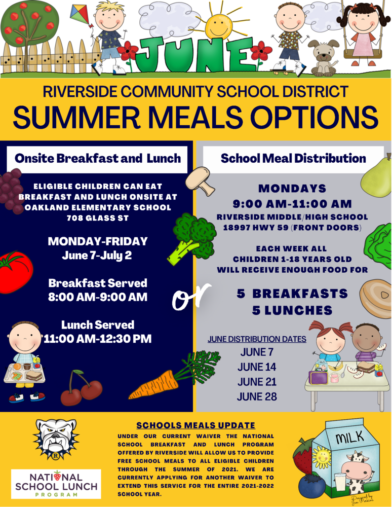 Riverside Summer Meal Information-June