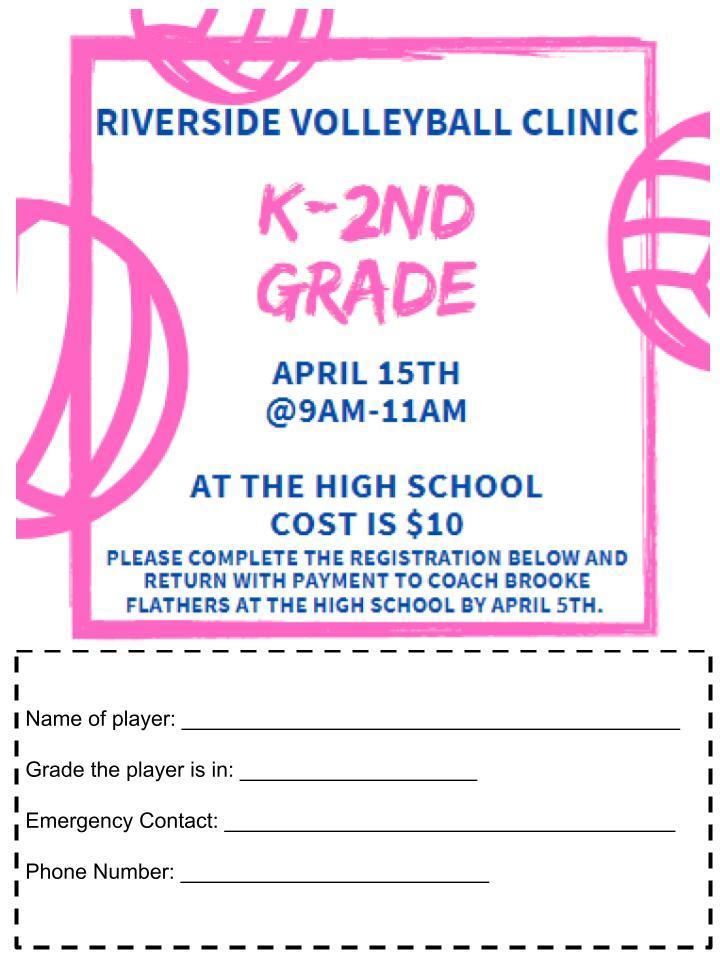 K-2nd Grade Volleyball Clinic
